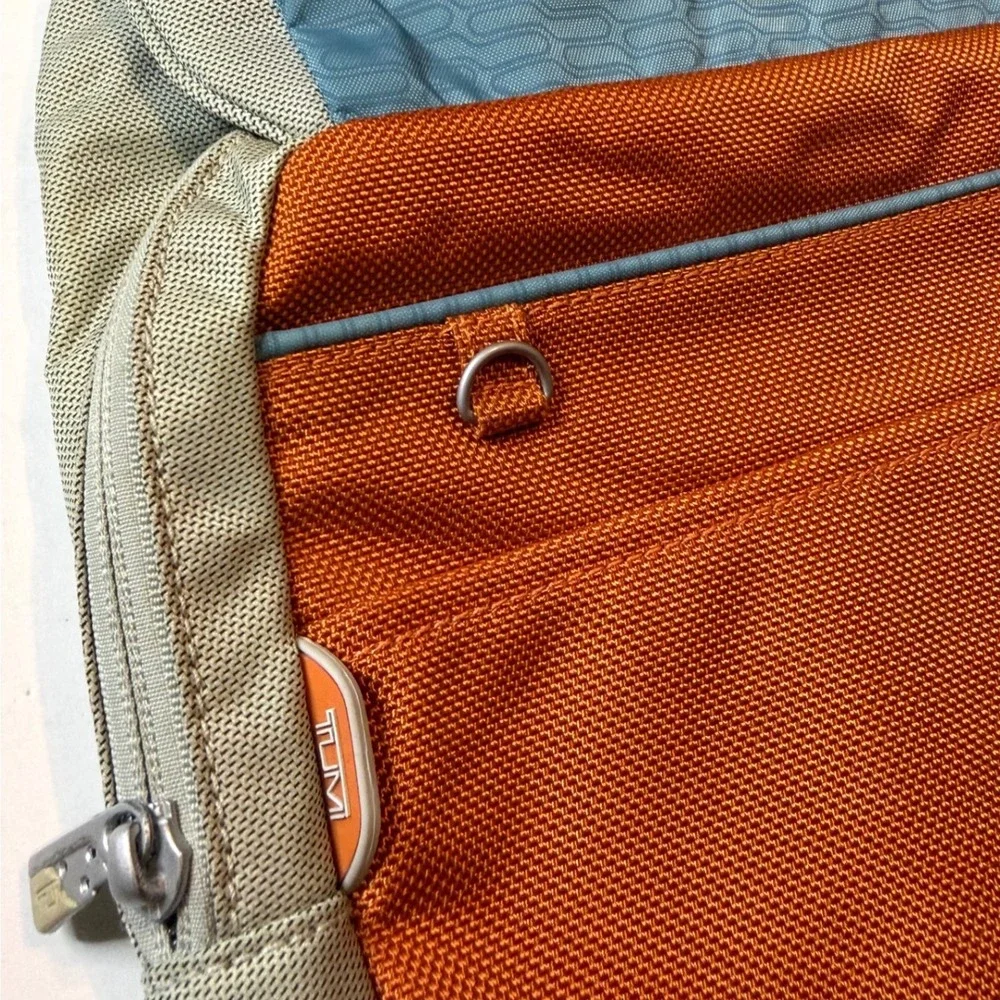 TUMI T-Tech Crossbody Messenger Bag Tan Orange Ballistic Nylon Tech Bag